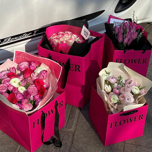 JOYWOOD Floristería Venta al por mayor Rosa Regalo Tote Bolsa de regalo para la tienda de flores Ramo Bolsa de transporte - Product Image 4