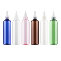 Flacon compte-gouttes rond à bec verseur en PET de 250 ml pour cosmétiques, vernis à ongles, huiles, pigments et adhésifs