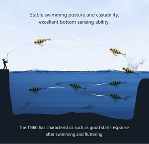 Señuelo de Pesca Artificial de Plástico ABS de 60 mm y 12 g con Sonido de Chocalera y Vibración Completa en <span class=keywords><strong>el</strong></span> Agua para Uso en Ríos, Lagos y Arroyos, con Anzuelos - Product Image 6