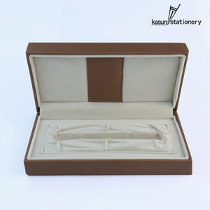 Boîte à stylos en cuir PU marron grand étui lourd de haute qualité pour l'emballage - Product Image 2