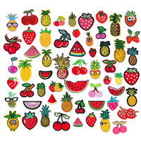 Patchs thermocollants brodés personnalisés de la série Fruits faits à la main, sans MOQ, avec plastique PVC pour chapeaux, sacs et accessoires vestimentaires