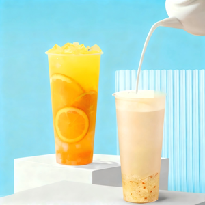 أكواب بلاستيكية شفافة للاستخدام مرة واحدة مع شعار مخصص، سعة 360 مل و500 مل و600 مل و700 مل، مع أغطية وقش مطابقة - Product Image 2