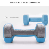 Ensemble d'haltères en fonte néoprène coloré de 12 kg avec support pour la maison et la salle de sport