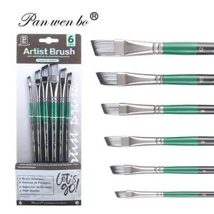 Art Manufacture Nouveaux rabais sur les produits Pinceaux d'art professionnels en nylon Pinceau à huile à manche en nylon 6 pcs/set pinceaux d'artiste