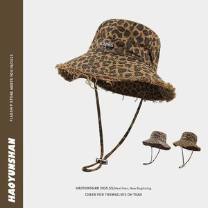 <span class=keywords><strong>Cappello</strong></span> da Pescatore <span class=keywords><strong>Leopardato</strong></span> 100% Cotone, Casual da Donna, Primaverile ed Estivo, Versatile con Tesa Larga - Product Image 3