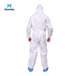 Combinaison de protection jetable économique, respirante, imperméable, antistatique, en SMS PP microporeux, Type 5/6, avec capuche, pour travaux de peinture au pistolet - Product Image 4