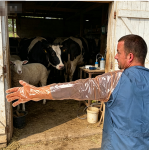 Guantes Desechables Veterinarios para Examen Animal, Guantes <span class=keywords><strong>de</strong></span> Polietileno <span class=keywords><strong>de</strong></span> Manga Larga para Examen Animal, Suministros Veterinarios para Granjas - Product Image 4