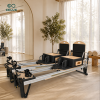 Machine de Pilates Reformer en aluminium de qualité studio, équipement de fitness Pilates semi-élevé avec rail de précision CNC, vente en gros