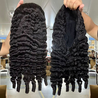 Demi-perruque bouclée birmane sans colle, prête à porter, avec cordon de serrage, cuticules alignées, 100 % cheveux humains vierges bruts, demi-perruques à enrouler, cheveux humains