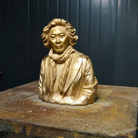 Ornement artistique pour salle de réception de bureau, sculpture réaliste de buste en bronze sur mesure, statue humaine en bronze coulé à la main