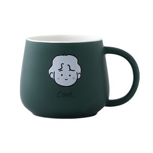 Fournisseur taïwanais OMORY, tasse en céramique pour couple de 350 ml, design ventru avec cuillère, passe au micro-ondes, pour le petit-déjeuner - Product Image 1