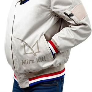 Giacca bomber <span class=keywords><strong>beige</strong></span> da <span class=keywords><strong>uomo</strong></span> con zip, antivento, collo alto, polsini a costine, tinta unita, sportiva, per la primavera - Product Image 5
