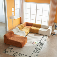 Sofá Seccional Modular Convertible en Forma de L, Moderno, de Cuatro Plazas, Extensible, con Espacio de Almacenamiento Grande, Cojines Otomanos