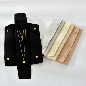 Custom Logo Luxury Microfiber Rectangle Long Necklace <b>Gift</b> Pouch with Jewellery Storage - Product Image 4