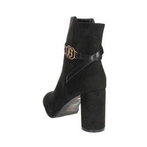 Stivaletti neri da donna con tacco alto 7875 Slip-On a punta in stile Chelsea inverno autunno modello leopardato scarpe che aumentano di altezza - Product Image 2