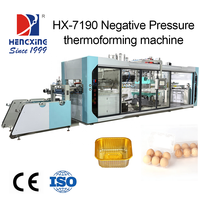 Machine de thermoformage à pression négative entièrement automatique HENGXING pour boîtes carrées en plastique PS/PP/PE/PET/PVC, conteneur doré