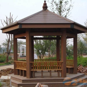 Plástico de madera compuesto WPC Pavilion con recorte de chimenea, diseño listo para el invierno para calefacción exterior Y REUNIONES - Product Image 3