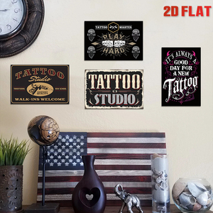 Juego de Letreros Metálicos con Temática de Estudio de Tatuajes, Decoración Retro para Pared de Tienda de Tatuajes, para Estudio o Cuarto de Hombre - Product Image 3