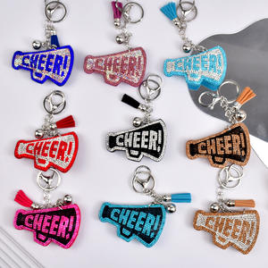 Fashion Women's Leather Coin Holder <b>Key</b> Chain Wholesale Metallic Ball <b>Tassel</b> Initial Diamond Zhejiang Velvet High Quality - Product Image 3