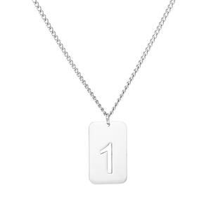 Dropshipping Gift HA Chaîne de chandail hip-hop pour hommes Pendentif <span class=keywords><strong>militaire</strong></span> <span class=keywords><strong>Collier</strong></span> creux numérique en acier inoxydable pour femmes - Product Image 6