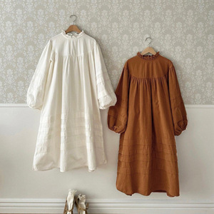 Versione Coreana dell'Abbigliamento Primaverile e Autunnale per Genitori e Figli, Vestito alla Moda per Ragazze con Colletto in Pizzo e Maniche a Palloncino, Coordinato Madre-Figlia - Product Image 3