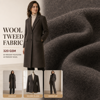 Tissu en laine grise adapté aux hauts d'automne et d'hiver populaires pour hommes et femmes Tissage simple face Article le plus vendu