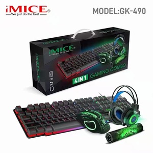 <span class=keywords><strong>Clavier</strong></span> et souris de jeu mécaniques RGB <span class=keywords><strong>IMICE</strong></span> GK-490 4-en-1, rétroéclairage RGB, 104 touches, 3200 DPI, filaire pour PC/ordinateur portable - Product Image 2