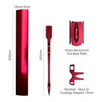 Hydrofoil de 19 mm en alliage d'aluminium, axe de mât de 75 cm, base de fuselage de 625 mm, Doodad, pour SUP Foiling en position couchée, usage polyvalent en eaux océaniques