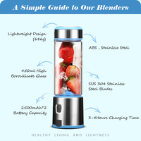 Haute Qualité Rechargeable Petit Usb Sans Fil Électrique Mini Rechargeable 6 Lames Personnel Portable Fruit Juicer Blender Mixer Cup