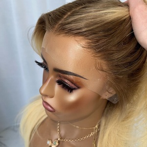 วิกผมแท้แบบพรีเมียม Remy 13x4 HD Lace Front  แบบผูกปมเดี่ยว  พร้อมสวมใส่  ปมฟอกสี  โคนผมสีเข้ม  จำหน่ายโดยผู้ขายวิกผม - Product Image 3
