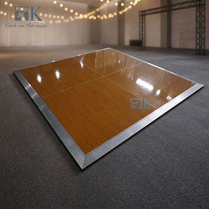 Piso de Baile con Diseño de Madera, Borde de Aluminio, Plataforma Moderna para Bodas - Product Image 1