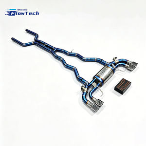 Système d'échappement Catback Valvetronic en titane à finition bleu brûlé haute performance FlowTech pour BMW M8 F92 S63 4.4T V8 - Product Image 3