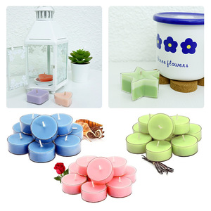 Grosir plastik persegi Jar Tealight tempat lilin hati bintang bulat Votive wadah lampu teh kosong untuk membuat lilin alat - Product Image 4