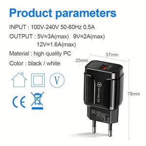 18W USB Wall Charger 5V 3A 2A <b>Power</b> AC Adapter Universal Travel Charger USB Plug Block Cell Phone Charger for Smart Phone - Product Image 3