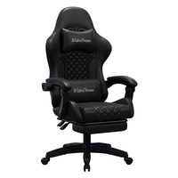 Silla de Juego Ergonómica Moderna y Minimalista con Cubierta de Cuero Sintético, Respaldo Ajustable, Giratoria, con Reposabrazos Integrados para el Hogar y Dormitorio