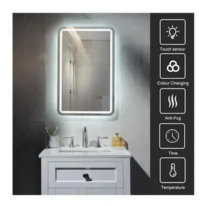 High Quality Smart Wall Mounted Touch Sensor Led Bath Mirror with led light