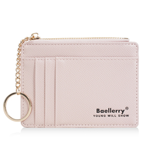 Nuovo <span class=keywords><strong>Portacarte</strong></span> Sottile Monocolore con Multi-Scomparti, Mini Portachiavi, Piccolo Portafoglio alla Moda con Cerniera, Portamonete da Donna, <span class=keywords><strong>Portacarte</strong></span> di Design - Product Image 1