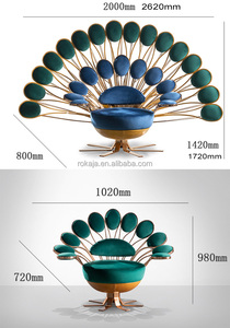 Luxe trône <span class=keywords><strong>de</strong></span> <span class=keywords><strong>la</strong></span> <span class=keywords><strong>reine</strong></span> loisirs chaises <span class=keywords><strong>de</strong></span> mariage paon conception tapisserie d'ameublement canapé chaises monoplace canapé modèle Animal meubles - Product Image 6