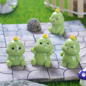 Figurines en résine créatives 3D, mascotte mignonne, dragon vert en résine de croissance ancienne, figurines en résine douces et élégantes, décoration de bureau, kits DIY - Product Image 2