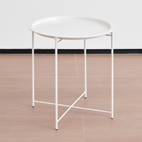 Petite table basse/bout de table convertible et portable en métal noir moderne et durable de style plateau pour le salon