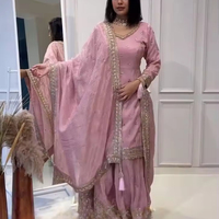 Alia kesim güzel kadınlar 3 parça tasarımcı Shrarara Suit Set güzel baskılı kadınlar Kurti Sharara & Dupatta ile kadınlar için
