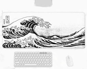 Black & White Japan Art Great Waves Mouse Pad Gaming Office <span class=keywords><strong>Computer</strong></span> Mouse Pad Xxl muslimwaterproof - Product Image 1