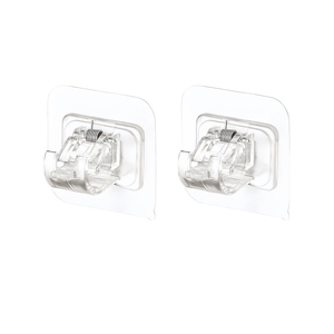Support de tringle de douche auto-adhésif sans perçage en plastique avec rail de support pour suspendre les rideaux - Product Image 3
