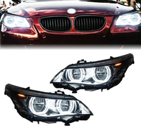 Ensemble de phares LED de style Ikon, installation plug-and-play, phares DRL pour BMW Série 5 E60 2003 à 2010