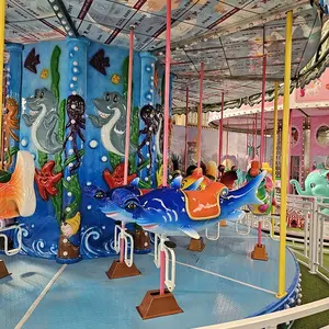 16-Seat Kiddie elektrikli Merry Go yuvarlak atlıkarınca atlar satılık ev açık Park için fiberglas eğlence sürmek