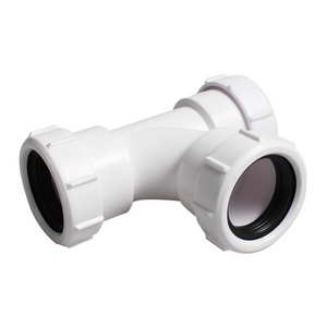40mm PVC Pipe Adapter Waste Pipe Joiner for Sink Connector 90 Degree Waste Compression <b>Fittings</b> TEE Bath Extension Connector - Product Image 1