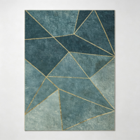 Tapis de salon rectangulaire en fibre de polyester tissée, style abstrait moderne, très vendu pour la maison