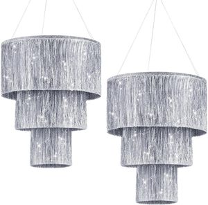 3 Tier Fringe Tinsel Chandelier Birthday Bachelorette Foil Shimmering for Graduation <b>Prom</b> Disco Anniversary Party <b>Decorations</b> - Product Image 3