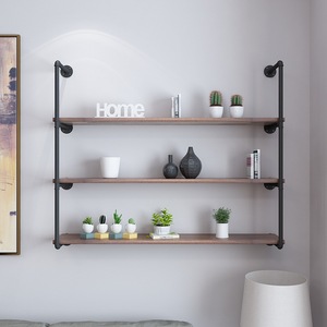Industrial Wood and Metal Wall <strong>Rack</strong> Floating Shelves for <strong>Storage</strong> Holders &amp; <strong>Racks</strong> Pipe Design Industrial Wall <strong>Storage</strong> <strong>System</strong> - Product Image 3