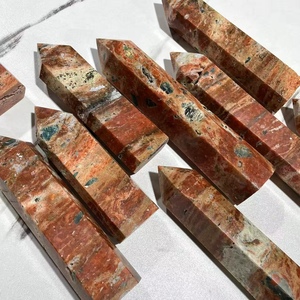 Torre di Cristallo Curativo all'Ingrosso Sharing Crystal: Punte di Cristallo Naturale con <span class=keywords><strong>Pietra</strong></span> Solare Dorata e Apatite <span class=keywords><strong>Blu</strong></span> per Decorazione - Product Image 1